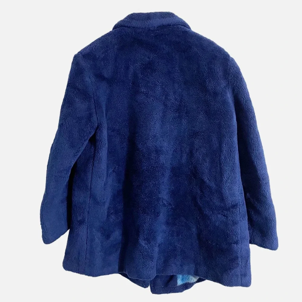 Vintage Sears Blue Peacoat Plaid Lining Women's Large - Picture 2 of 8
